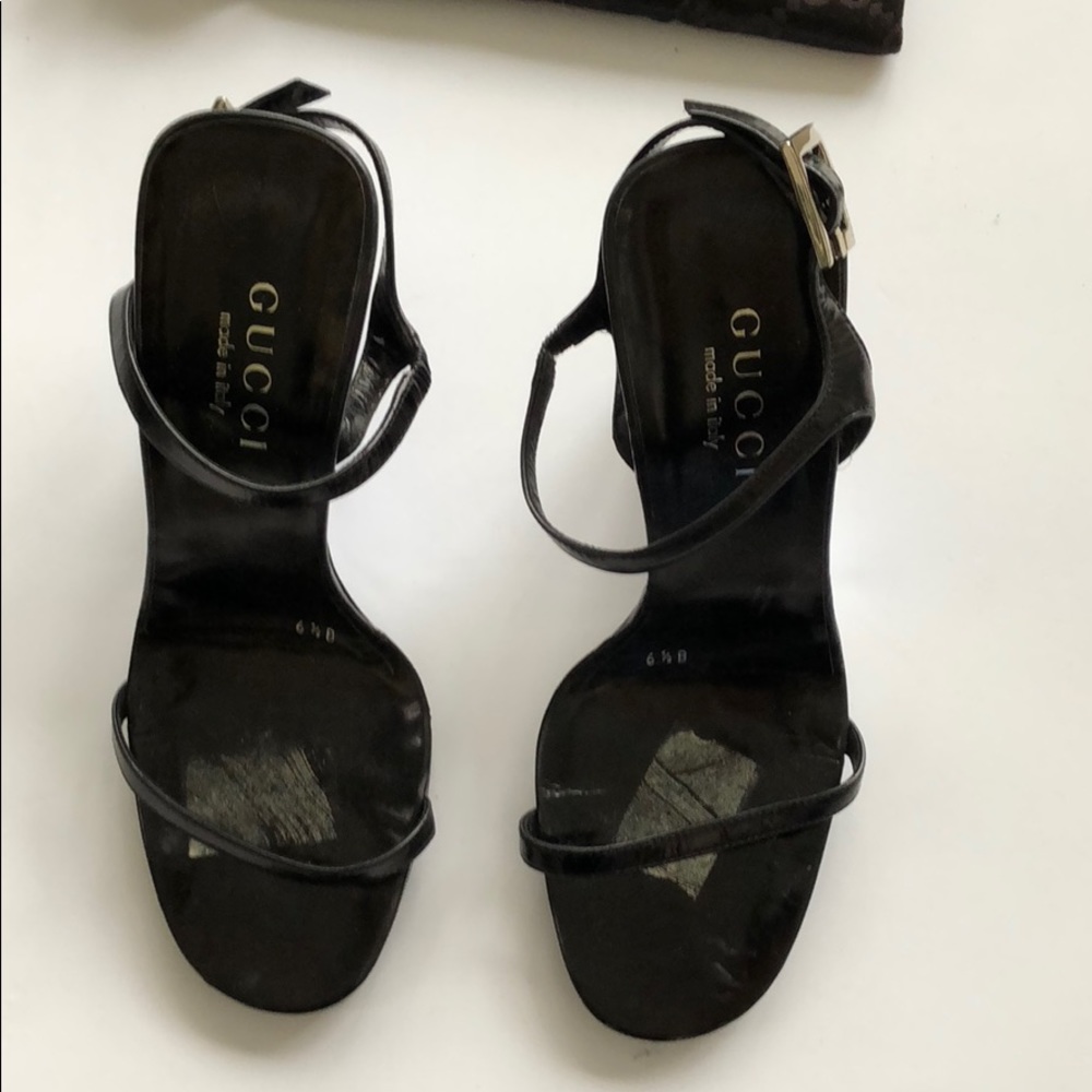 Gucci high heeled wedge sandals